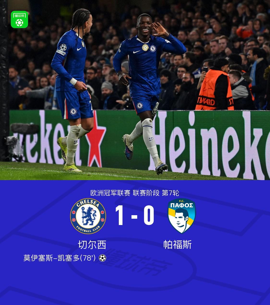 World Cup 2026-切尔西1-0帕福斯，凯塞多制胜，恩佐进球被吹